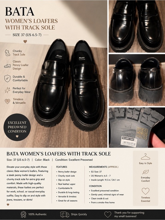 Bata Shoes - Bata Women's Black Penny Loafers with Track Sole